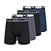 Puma Herren 4er-Pack Active Stretch Boxershorts Retroshorts, Blau/Schwarz/Grau, Large