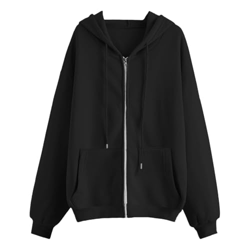 Zip Up Hoodie Women Oversized Sweatshirts 2025 Fall Winter Fashion Long Sleeve Casual Lightweight Y2K Hooded Jacket2