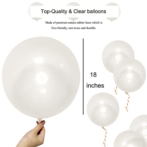 Elecrainbow 18 Inch Large Transparent Balloons For Photo Shoot, Birthday, Wedding Party, Festival Event, Carnival Decorations, Transparent Color,10 Pack #TOP3