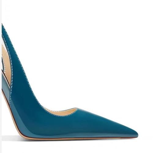 Women's High Heels, Large Size Stiletto Heels Sandals 11 CM Courts Splicing Back Hollow Buckle Pointed Pumps for Dinner Party Prom Wedding, 42 EU,Blue4