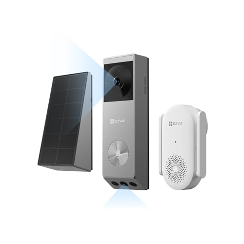 EZVIZ - EZVIZ EP3x pro +Chime CH1, 2K Sonnette avec Caméra à Panneau Solaire, Sonnette Vidéo à Double Objectif, Détection de Personne/Colis, Vision Nocturne Couleur, Changeur de Voix, eMMC 32Go Intégré - -9%