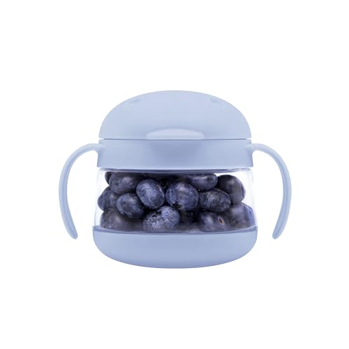 Image of Ubbi Tweat Snack Containers for Kids & Toddlers, BPA-Free Tritan Spill-Proof Toddler Snack Cups, Portable Travel Food Storage, Cloudy Blue