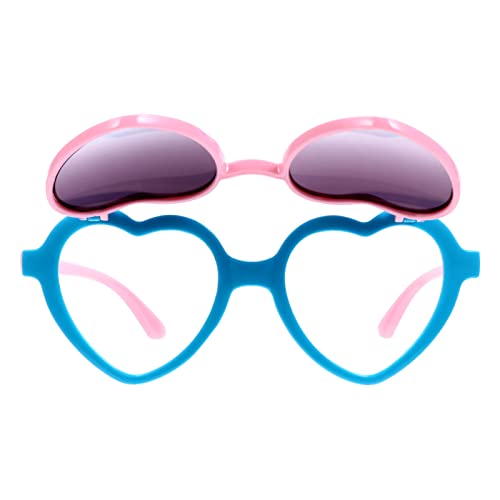 GALPADA Heart-Shaped Kids Sunglasses PC AC Material UV Protection Cute Cartoon Style for Boys and Girls Age 2-10 for Parties and Outdoor Activities
