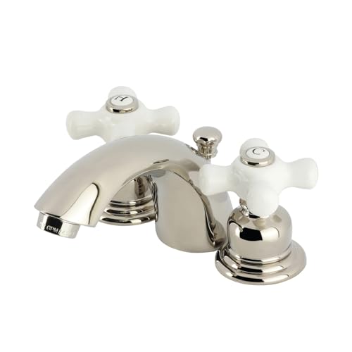 Kingston Brass KB956PXPN Victorian Mini-Widespread Bathroom Faucet with Pop-Up Drain, Polished Nickel