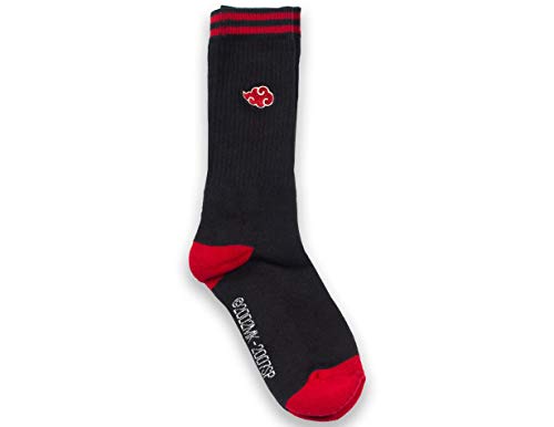 Ripple Junction Naruto Shippuden Adult Mens Novelty Anime Tube Socks 1 Pair Embroidered Akatsuki Cloud One Size Multicolored Officially Licensed #TOP1