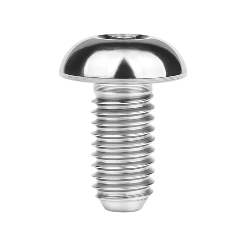 Image of Titanium Bolt M4x6 8 10 12 15 20mm Hex Head Screws for Bicycle Pack of 4 (Silver, M4x8mm)