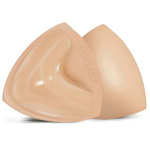 Curlady Sticky Bra Double Sided Stick on Bra Inserts Reusable Push Up Lift Enhancer Pads Invisible Self Adhesive Bra for Swimsuit Backless and Strapless Clothing Nude