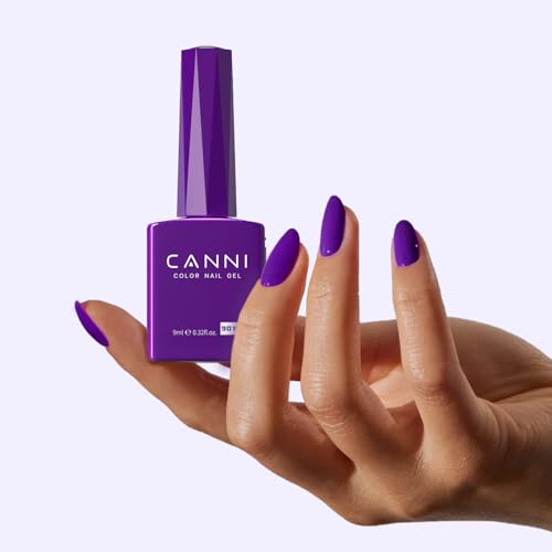 Image of CANNI Purple Gel Nail Polish, 1Pcs Dark Purple Gel Polish Deep Color High Gloss Soak Off U V Nail Manicure Salon DIY
