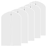 M MOACC Kids Garment Bags Little Girl Dress Bag Clear for Costume with Zipper Set of 5,Small