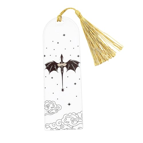 ドラゴンブックマーク - アクリルキッズドラゴンブックマーカー | 四翼アクリルブックマーク | クリエイティブブックマーク | タッセル付きクールしおり | 大人、子供向けの小さなブックマーク ブックアクセサリー