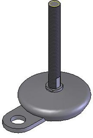2.95 dia., 3/4-10 thds., 8.87 Lg., 1770 Lbs max load, Sunnex Leveling Mount w/1 Hole Anchoring (1 Each)
