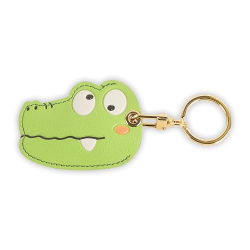 Image of Leather Keychain Case Holder Compatible with Apple AirTag, GPS Airtag Keychain Finder Tracker with Key Ring, Anti-Scratch Protective Air Tag Cover | Leather