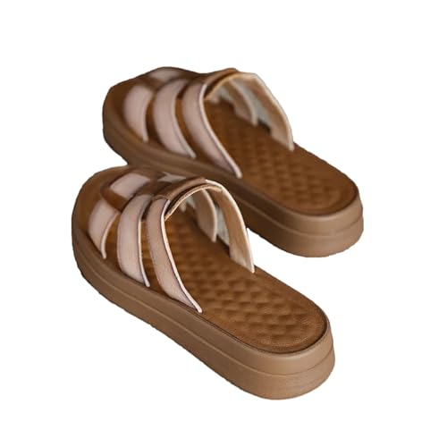 Women's Woven Leather Bootie Flats - 3cm Hollow Platform Summer Mary Jane