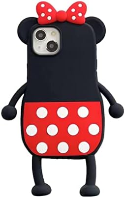 Threesee for iPhone 14 Pro Max Cartoon Minnie Mouse Case,3D Cute Dot Bow Soft Flexible Silicone Gel Rubber Bumper Shockproof Protective Phone Case Cover for iPhone 14 Pro Max 6.7 inch