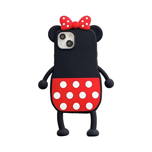 Threesee For Iphone 14 Pro Max Cartoon Minnie Mouse Case,3D Cute Dot Bow Soft Flexible Silicone Gel Rubber Bumper Shockproof Protective Phone Case Cover For Iphone 14 Pro Max 6.7 Inch #TOP3