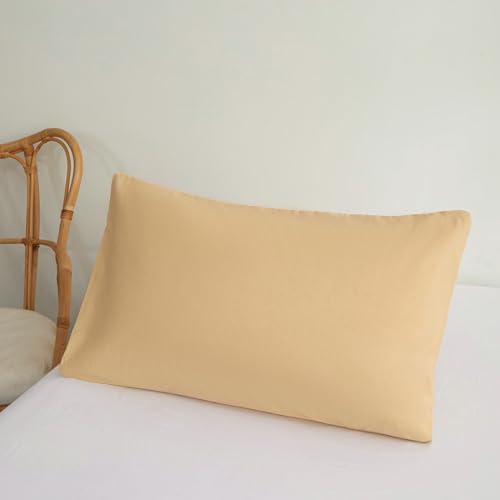 Confis 枕カバー まくらカバー 45×65cm ピローケース 北欧 無地 洗える 抗菌 防臭 おしゃれ シンプル 可愛い キャメル