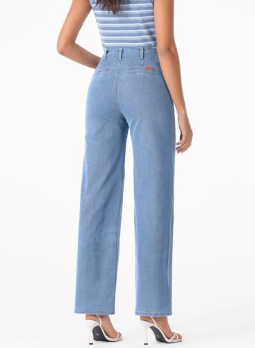 Sidefeel Women's Wide Leg High Waisted Stretchy Tummy Control Zimbaplatinum Jeans4