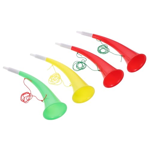 FRCOLOR 4 Stück Blasinstrument Spielzeug Hornspielzeug Für Kinder Bunt Leichtes Kunststoff Ochsenhorn Tragbar Für Fußball Party Und Outdoor Jubelspaß
