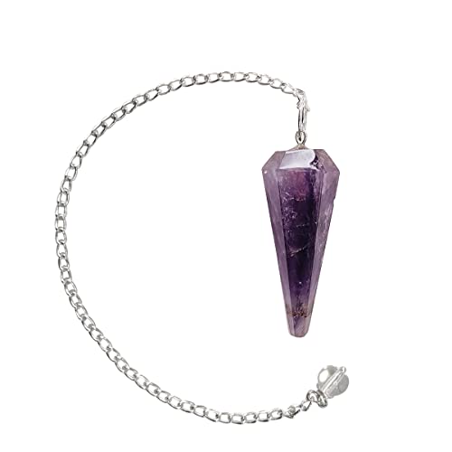 Image of Amethyst Point Pendulum For Feng Shui & Vastu | Crystal Products For Reiki | Natural Gemstone Dowsing Pendulum
