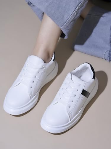 Image of Longwalk White Sneakers for Women & Girls | Trendy & Lightweight Casual Shoes
