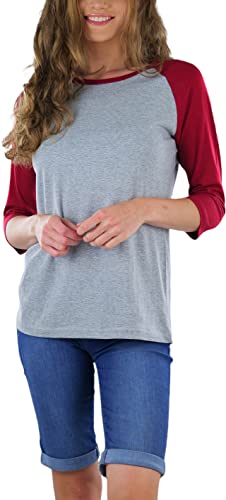 Image of ToBeInStyle Women's Classic Two Color Cotton Baseball T-Shirts