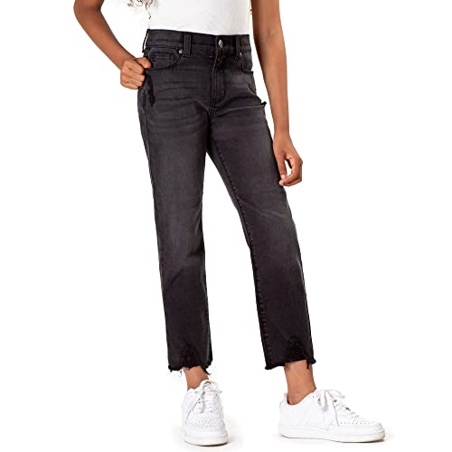 Jordache Girls High Rise Premium Vintage Straight Ankle Jeans (Black, Size 8)3