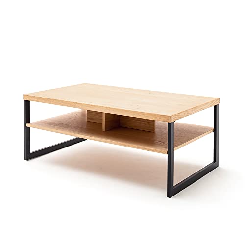 Lomadox Wohnwand Set mit Couchtisch, Eiche Bianco geölt, inkl. LED Beleuchtung und Fernbedienung – Bild 8