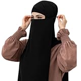 NAJMA Nikab Luxe en Soie de Médine – Voile Intégral Premium pour Femme Musulmane – Finition Haute Couture, Tissu Ultra Doux & Léger – Confort Élégance & Pudeur