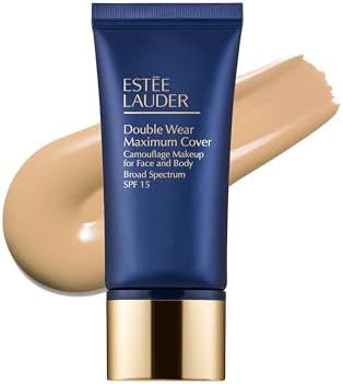 Estée Lauder Double Wear 24-Hour Maximum Cover Camouflage Foundation Makeup for Face and Body SPF 15 | Full Coverage | Tattoo Cover Up Makeup Waterproof, 1.0 Fl Oz