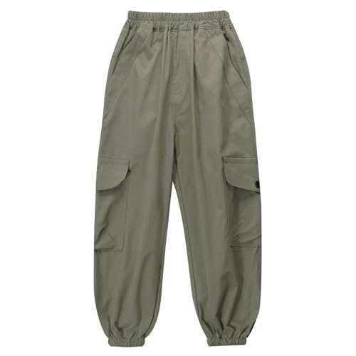 Loyan Boys Loose Jogging Bottoms Elastic Waist Cargo Pants School Uniform Casual Trousers2