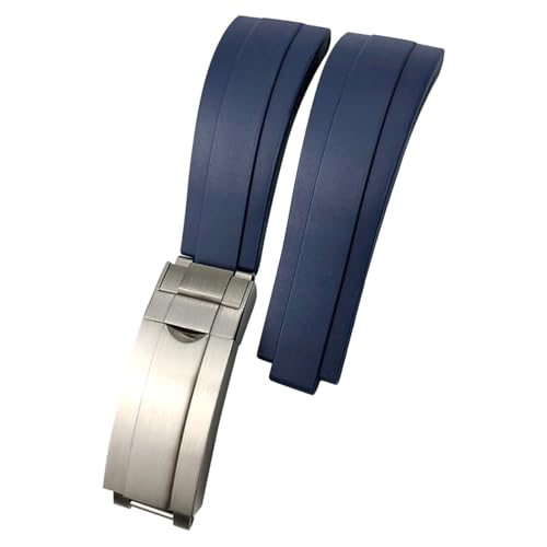 Bracelet de montre en caoutchouc 21mm silicone noir pour Yacht Master GMT