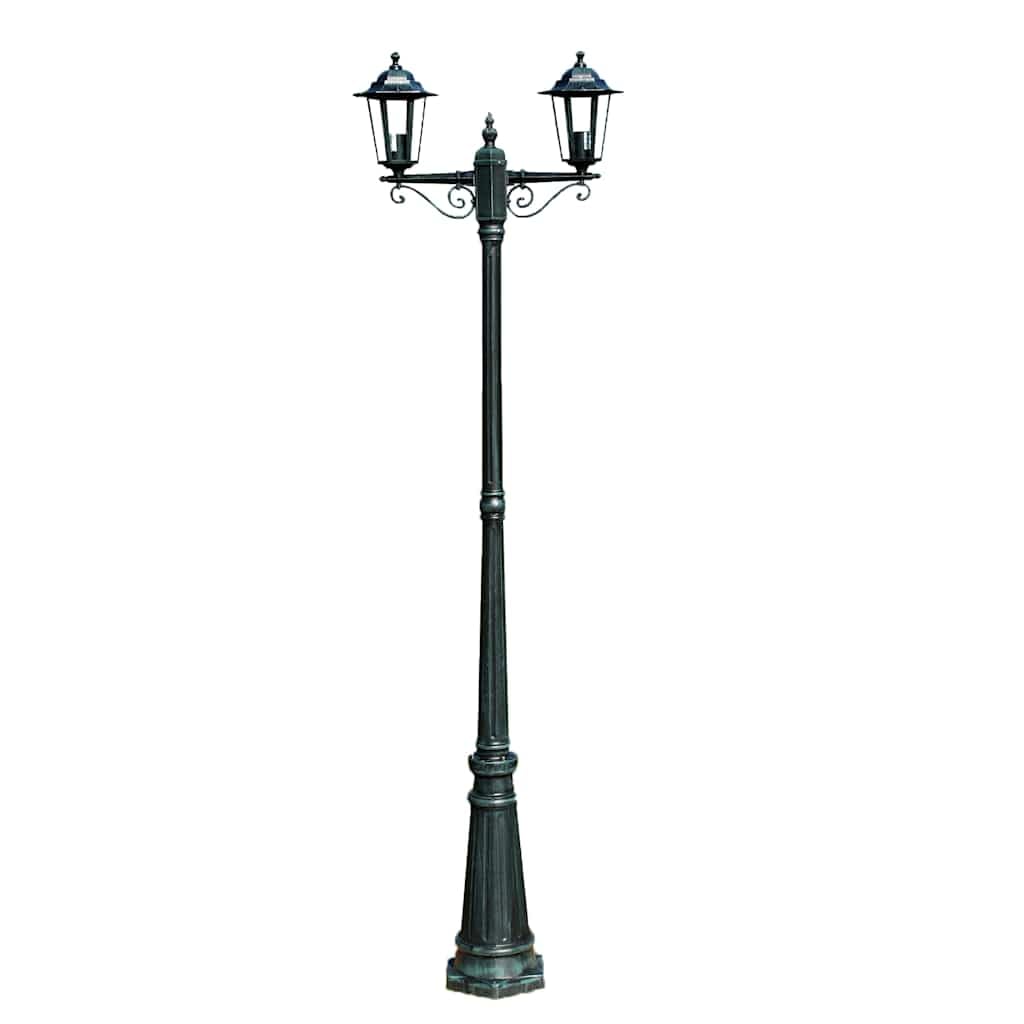 Latarnia ogrodowa 2 ramiona 215 cm ciemnozielony aluminium