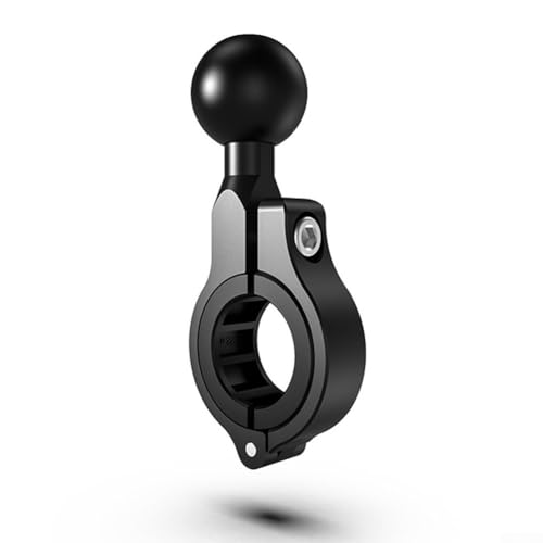 Honseadek Support de fixation pour rétroviseur de guidon de moto avec base sphérique de 2,5 cm, alliage d'aluminium 6061 noir, support de rail pour GPS, téléphone photo et navigation