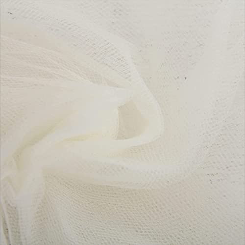 Image of Multi Purpose Solid Nylon Soft Net Combination Fabric - for Wedding, Parties, Costumes, and Decoration (16.4 x 4 Feet, Ivory)