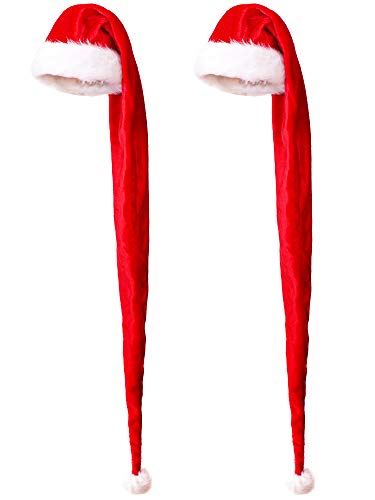 URATOT 2 Pack Christmas Santa Hats for Adult and Child Extra Long Santa Hat 5 Feet 2.8 Feet...