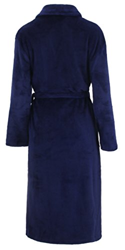 Brandsseller Unisex Bademantel Mikrofaser L/XL – Weicher Morgenmantel mit Schalkragen für Damen & Herren – Hausmantel ideal für Zuhause, Reise & Spa – Marine