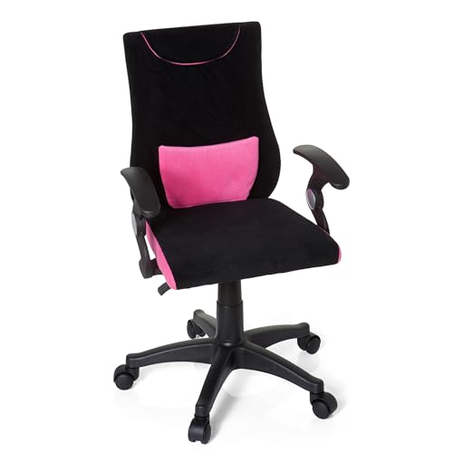 hjh OFFICE 670450 Kinderschreibtischstuhl KIDDY PRO AL Stoff Schwarz/Pink...