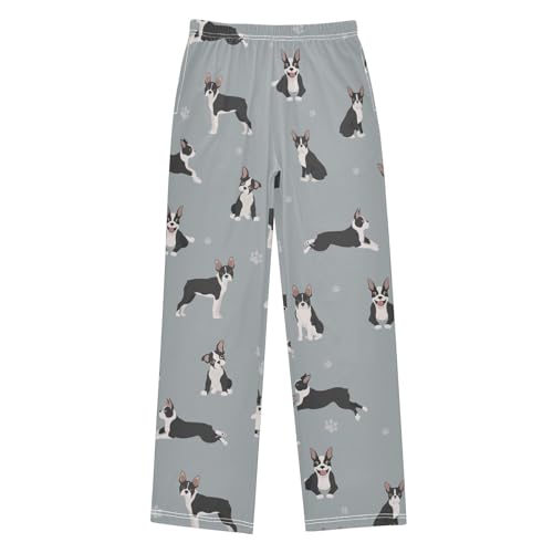Boys' Pants Dogs Terrier Paws Cute Long Bottoms Jogger Pants Elastic Waist Trousers with Pockets S-XL