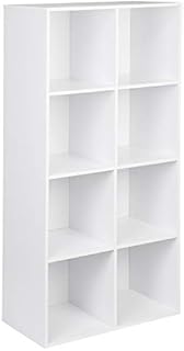WOLTU Bookcase, White Book Shelf 8 Storage Cubes Unit, Freestanding Bookcases for Living Room,Bedroom