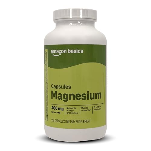 Amazon Basics Magnesium Bone & Muscle Health Capsules 400 mg 250 Count