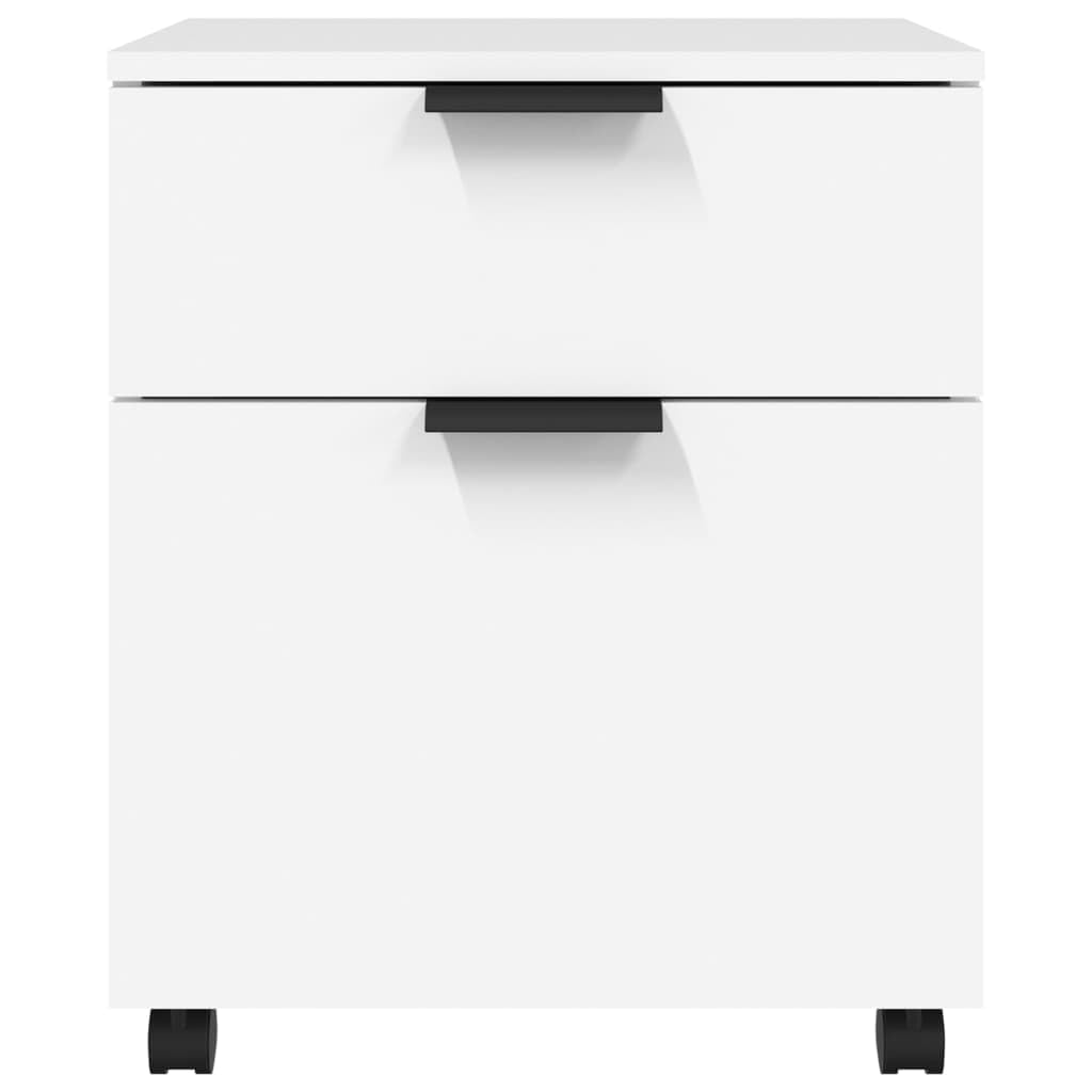Willood Mobiler Aktenschrank mit Rollen Weiß 45x38x54cm Schreibtischschrank, Schreibtischorganisator, Home-Office-Möbel Holzwerkstoff