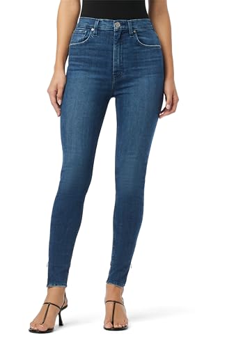 Jeans super skinny taille haute galbant à pliage central