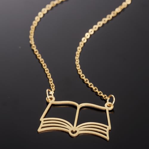 Kivosliviz Book Jewelry for Women Gifts Book Club Bookish Stuff Readers and Books Lover Necklace Book Merch2