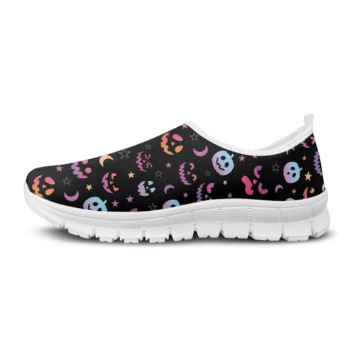 Image of Floral Sneakers for Women Colorful Art Shoes for Women Slip On Casual Work Shoes
