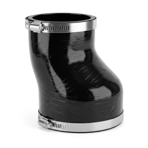 4-Inch Rubber Round to Oval Dryer Vent Adapter with 2 Steel Clamps