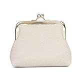 Lavogel Coin Purse, Kiss Lock Coin Purse for Women, Large Capacity Coin Pouch,Vintage Change Purse Cute Car Coin Holder for Women (1-Off White)
