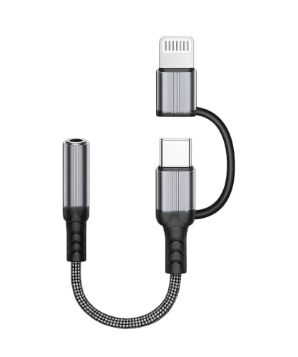 Image of Elebase USB C to 3.5mm Headphone Jack Adapter for iPhone 16 /15 Series & iPad, USB-C to AUX Audio Converter, Hi-Fi DAC Chip, Braided Cable, Compatible with Wired Earphones, Speakers & Car Stereo