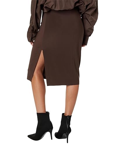 Norma Kamali Women's Side Slit Skirt Cover The Knee2