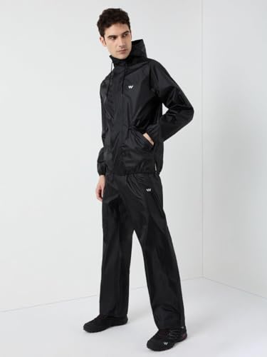 Image of Wildcraft Men Rain Jacket | Hooded Waterproof Design With Adjustable Drawstring & Elasticated Cuffs | 100% Polyester Breathable Fabric For Monsoon Travel & Daily Wear