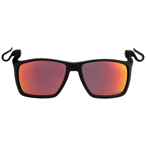 UNDERDOG Oliver Non-Polarized Hat Clip Sunglasses Lens Square-Curved Shield Screen-Ready Clarity for Displays Cap-Brim Clip UV400 Polycarbonate RX-Compatible Wraparound Fit Black Cherry